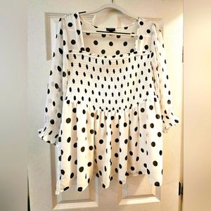 Torrid Polka Dot Smocked Top